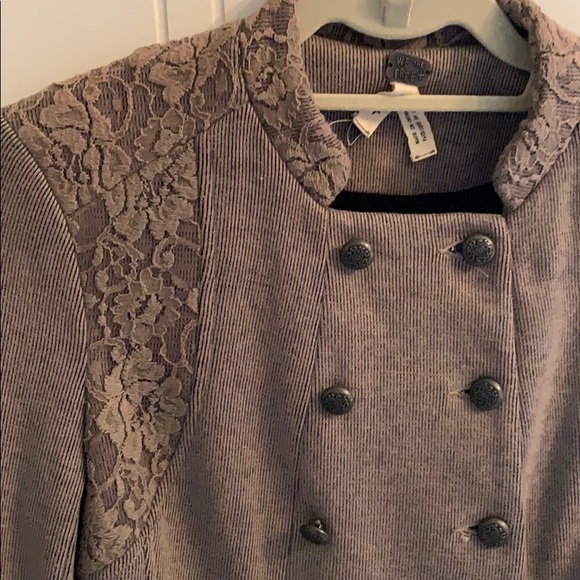 Free people lace & ruffle back soft blazer/jacket - Picture 2 of 4